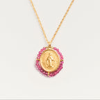 Collier Medaille Santa Maria - Grenat