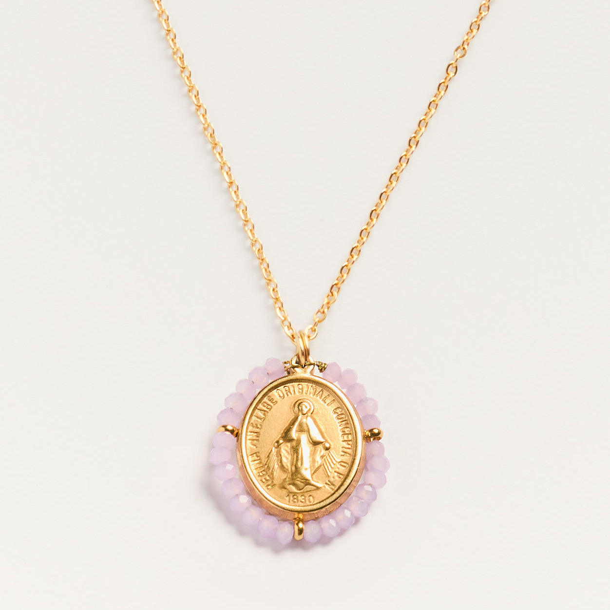 Collier Medaille Santa Maria - Lilas