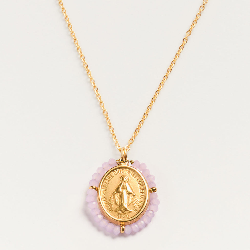 Collier Medaille Santa Maria - Lilas