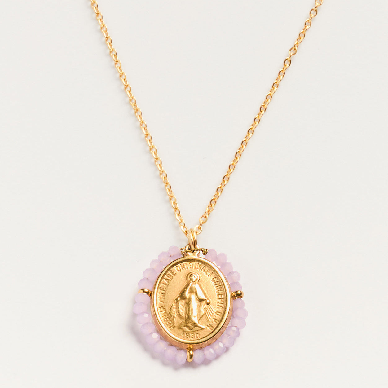Collier Medaille Santa Maria - Lilas