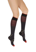 MI-BAS FEMME EN LAINE MOTIF GRUE SAUVAGE