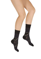 CHAUSSETTES FEMME EN LAINE MOTIF GRUE SAUVAGE
