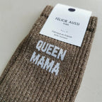 QUEEN MAMA - Chaussettes paillettes marron