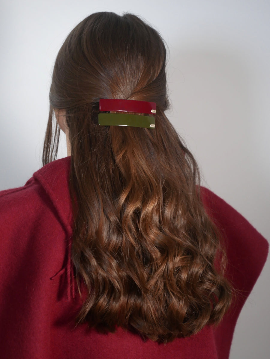 Barrette acétate 9 cm - Nacre Ecru