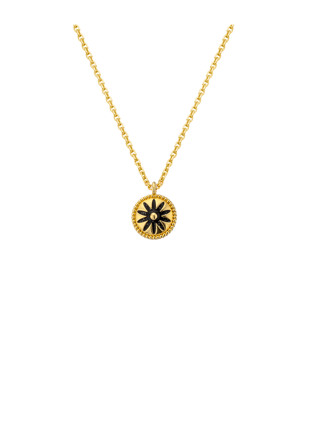 Collier Black Flower