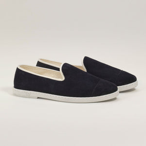 Chaussons Cuir Navy - Homme