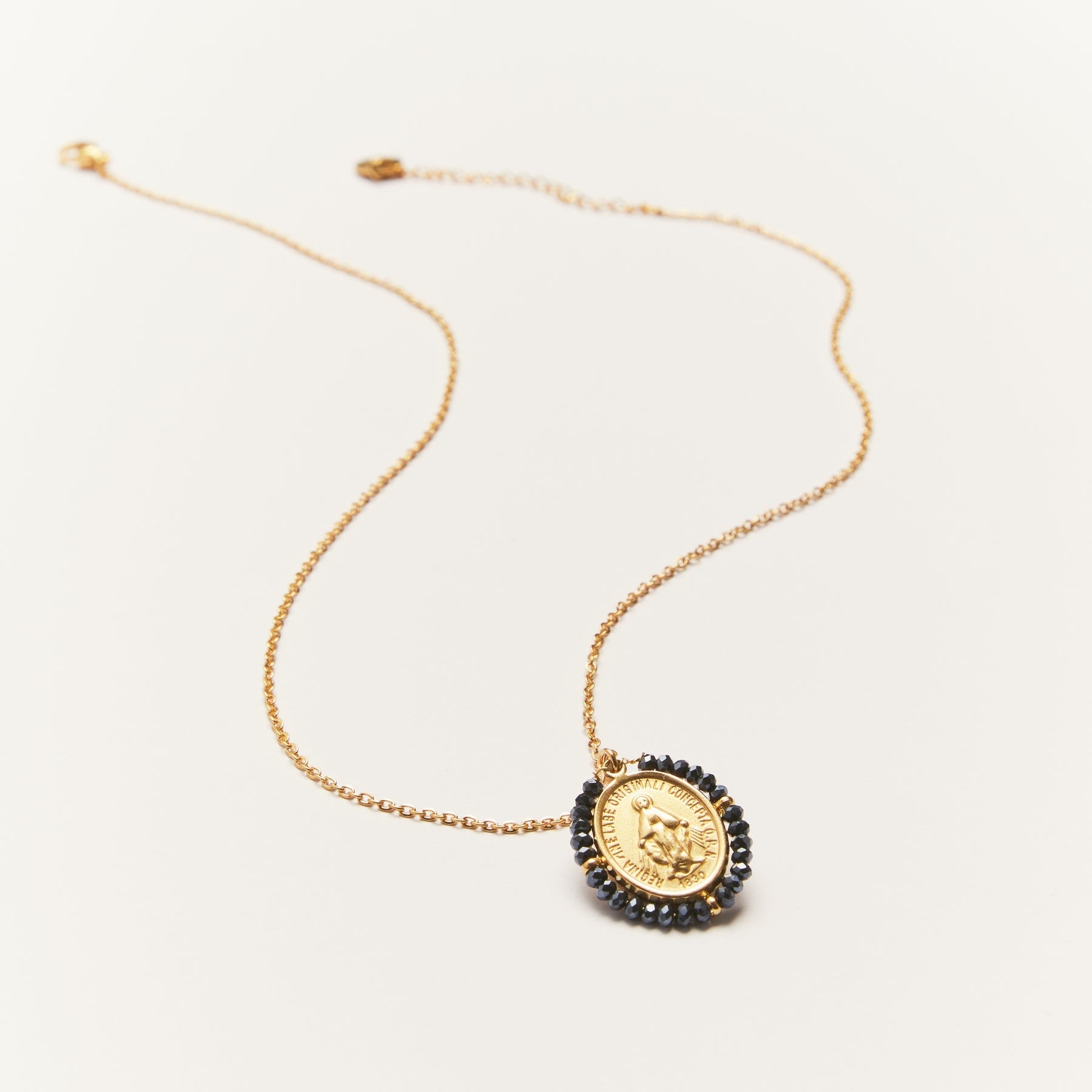 Collier Medaille Santa Maria - Hematite