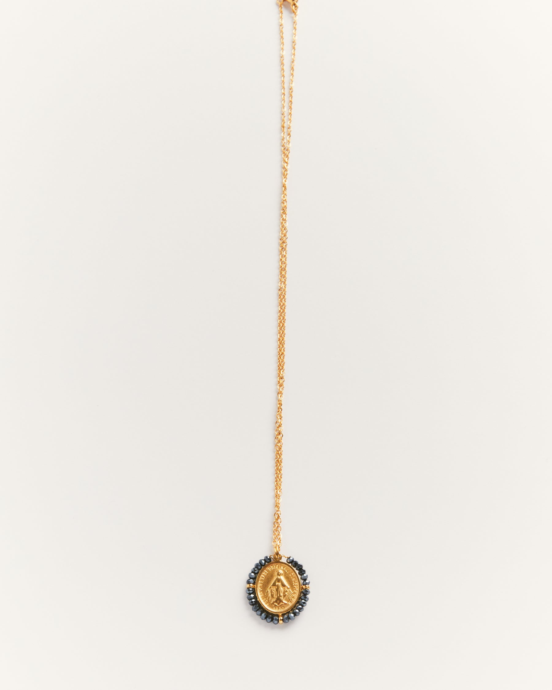 Collier Medaille Santa Maria - Hematite