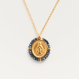 Collier Medaille Santa Maria - Hematite