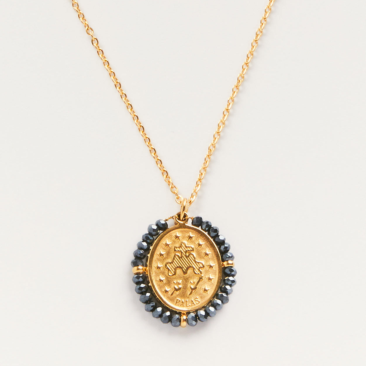 Collier Medaille Santa Maria - Hematite