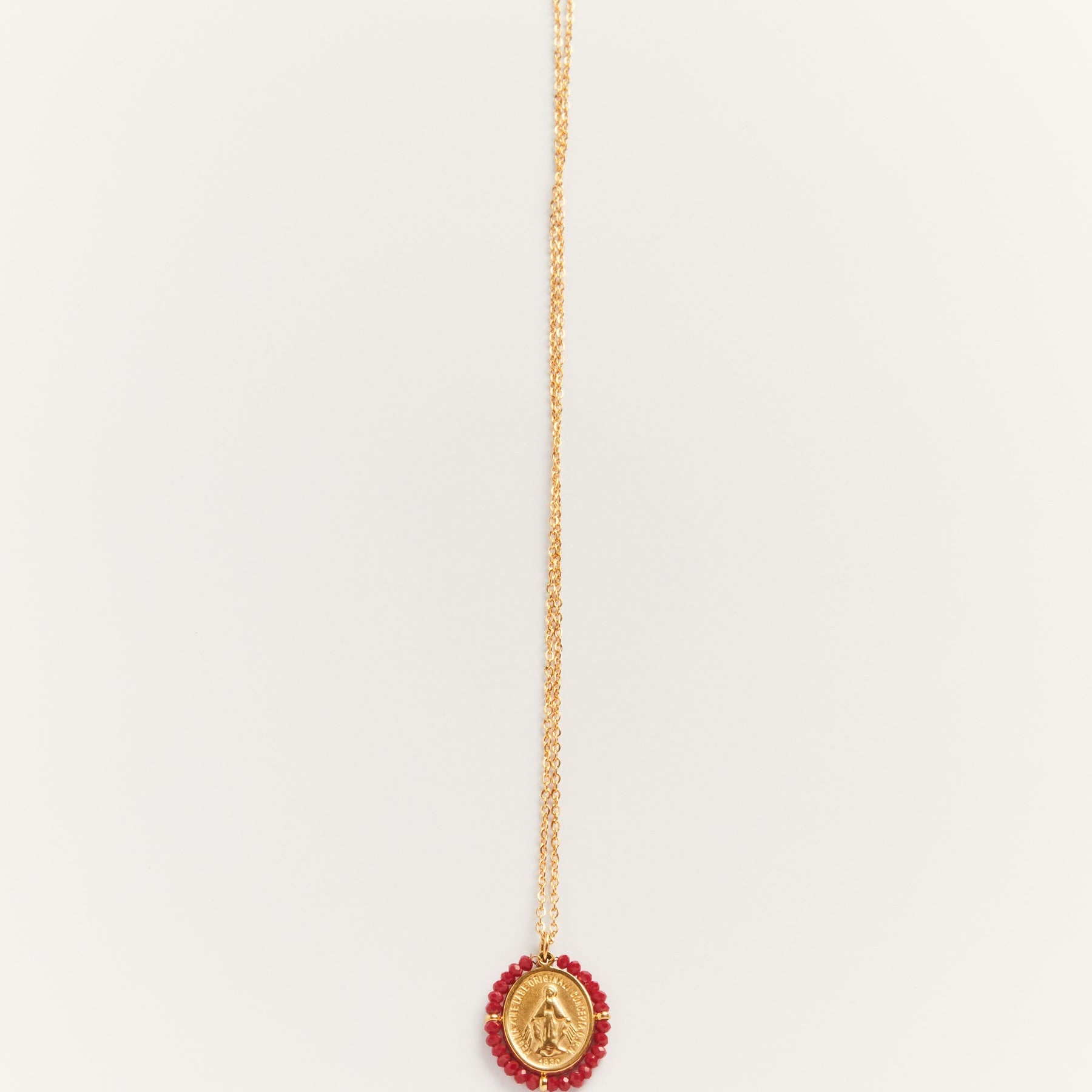 Collier Médaille Santa Maria - Red