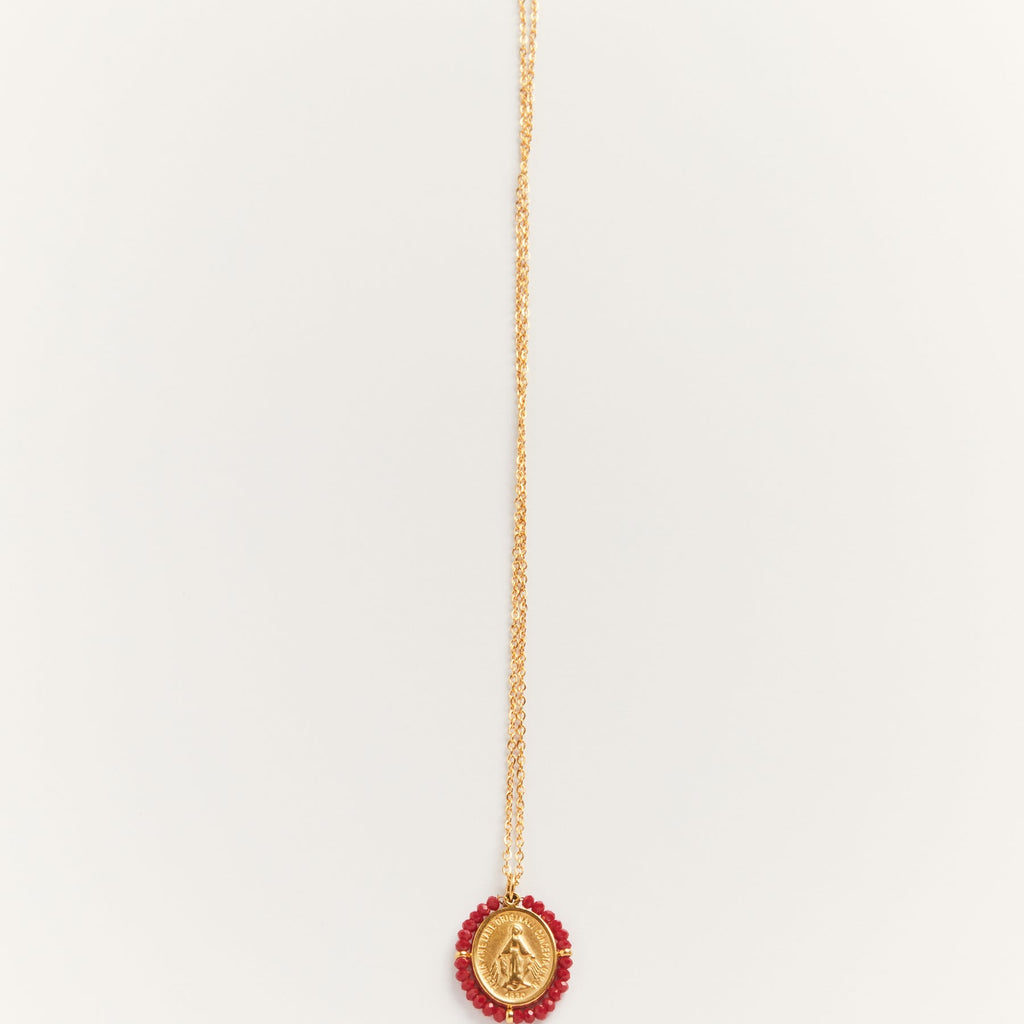 Collier Médaille Santa Maria - Red