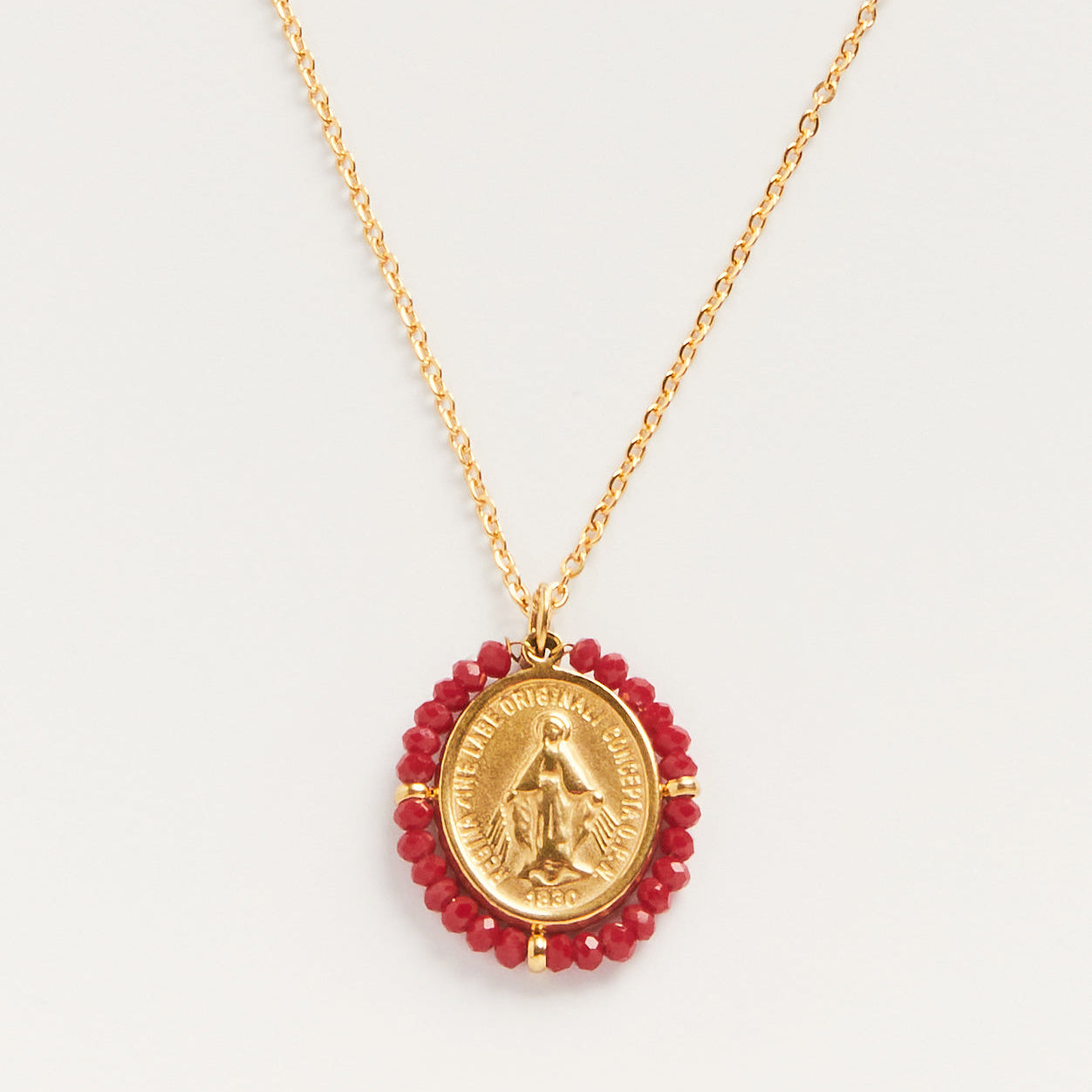 Collier Médaille Santa Maria - Red