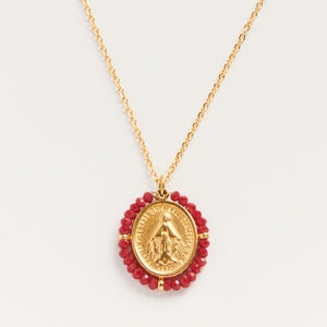Collier Médaille Santa Maria - Red