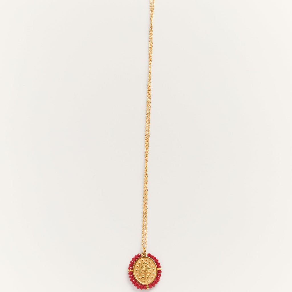 Collier Médaille Santa Maria - Red