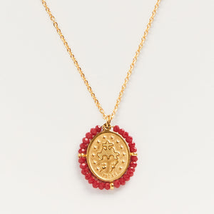 Collier Médaille Santa Maria - Red