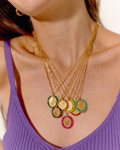 Collier Médaille Santa Maria - Red