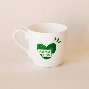 Mug coeur " Mama love " vert sapin