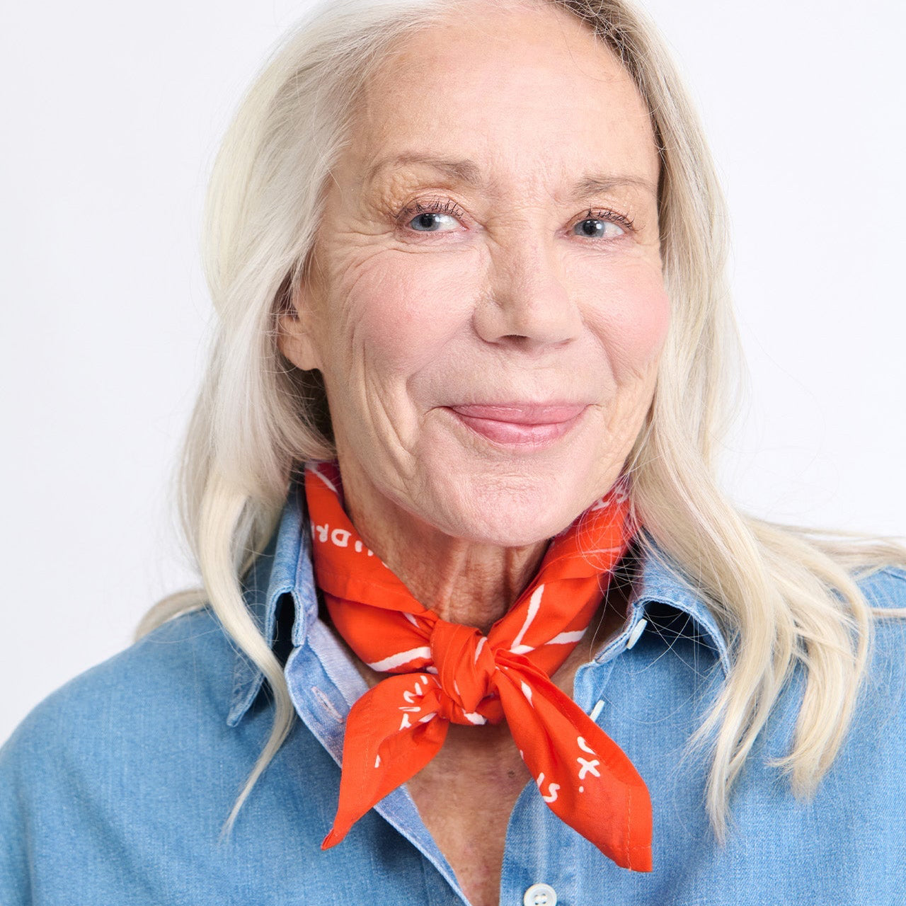 Bandana "Merci d'être là" - Rouge Tangerine