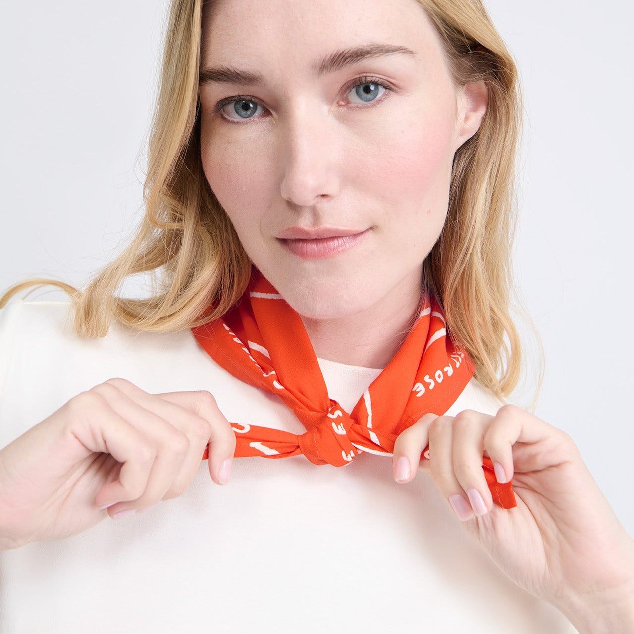 Bandana "Merci d'être là" - Rouge Tangerine