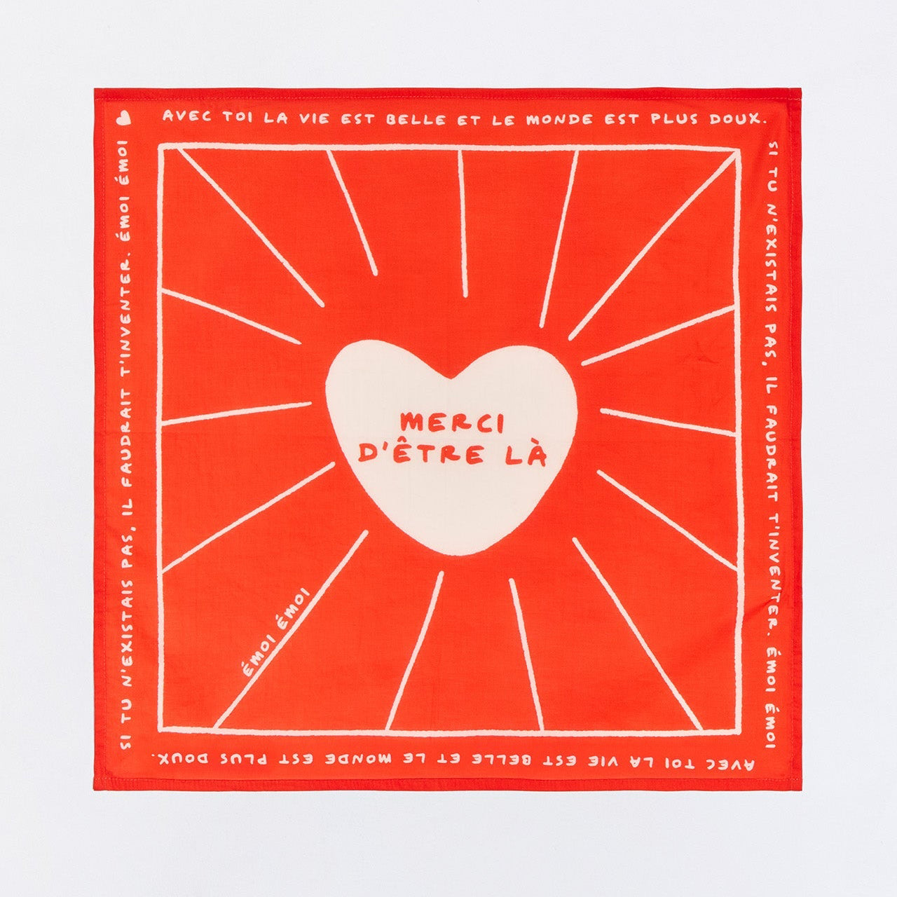 Bandana "Merci d'être là" - Rouge Tangerine