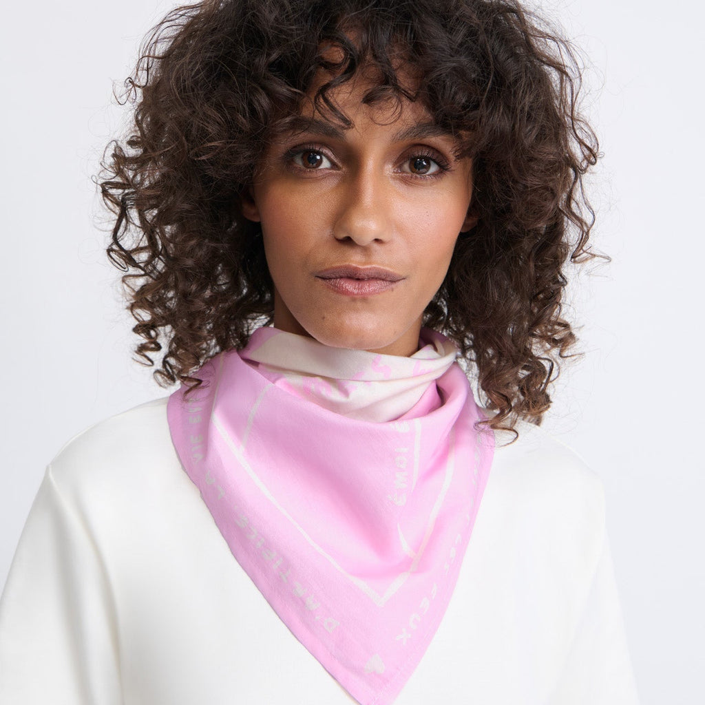 Bandana "Tu es la meilleure " - Rose