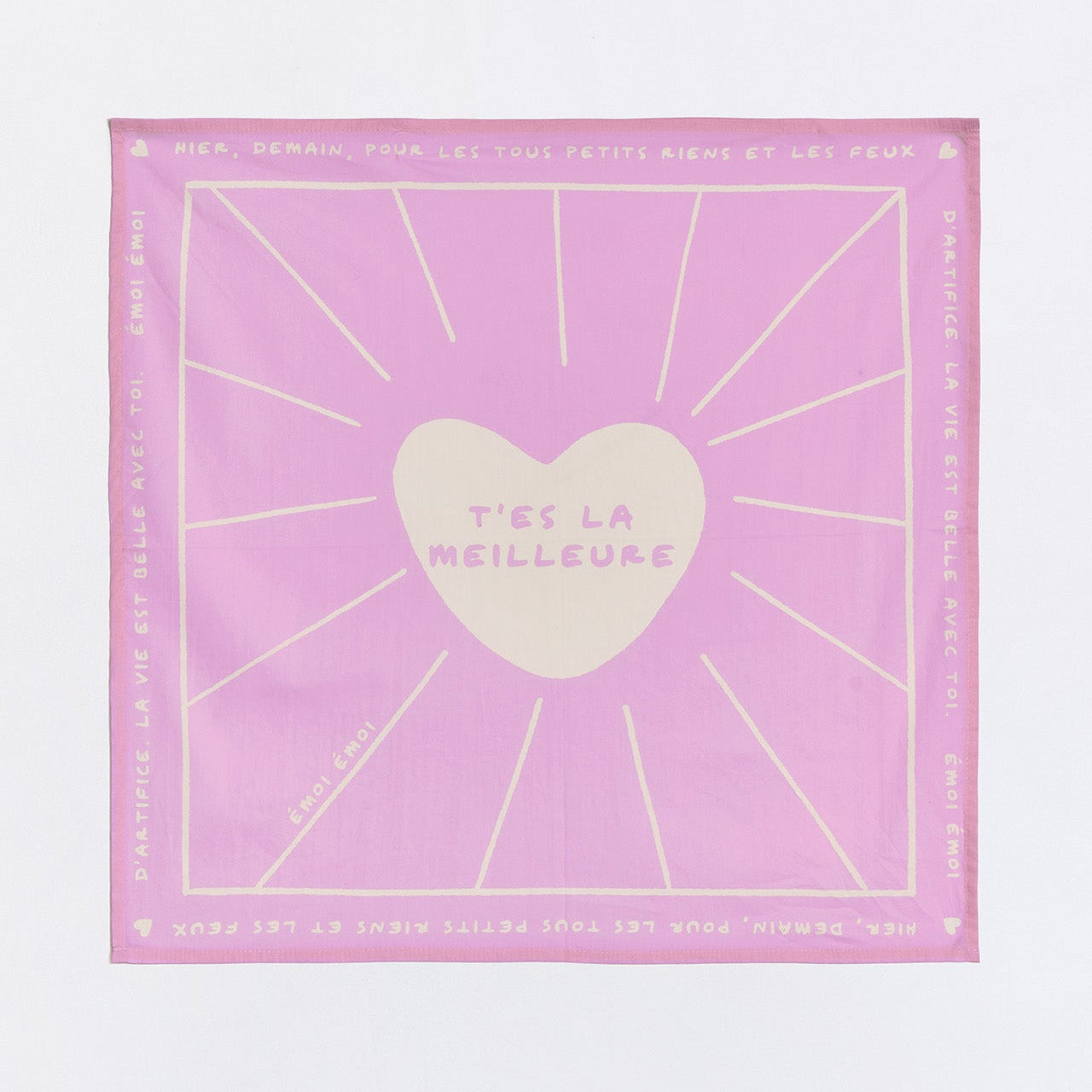 Bandana "Tu es la meilleure " - Rose