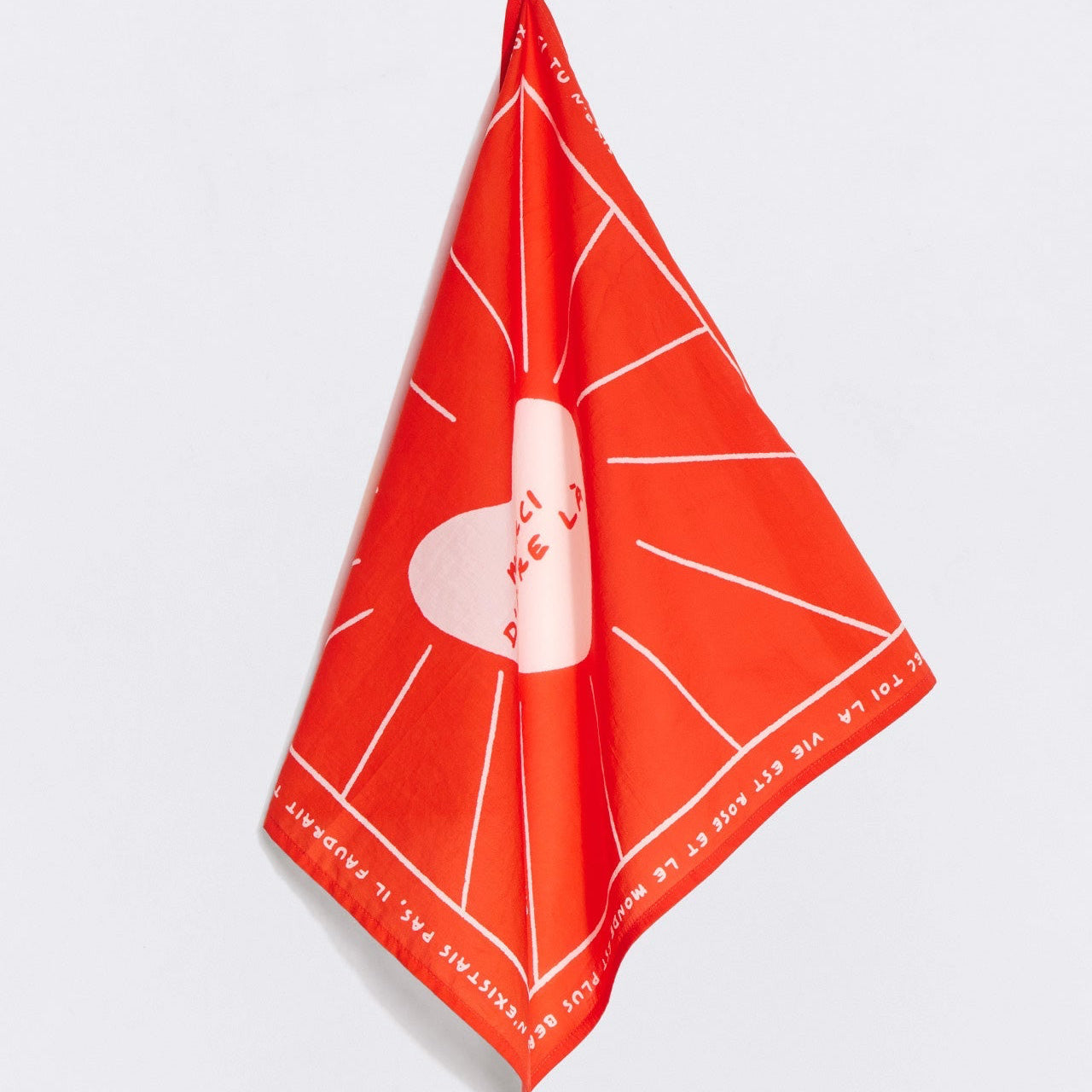 Bandana "Merci d'être là" - Rouge Tangerine
