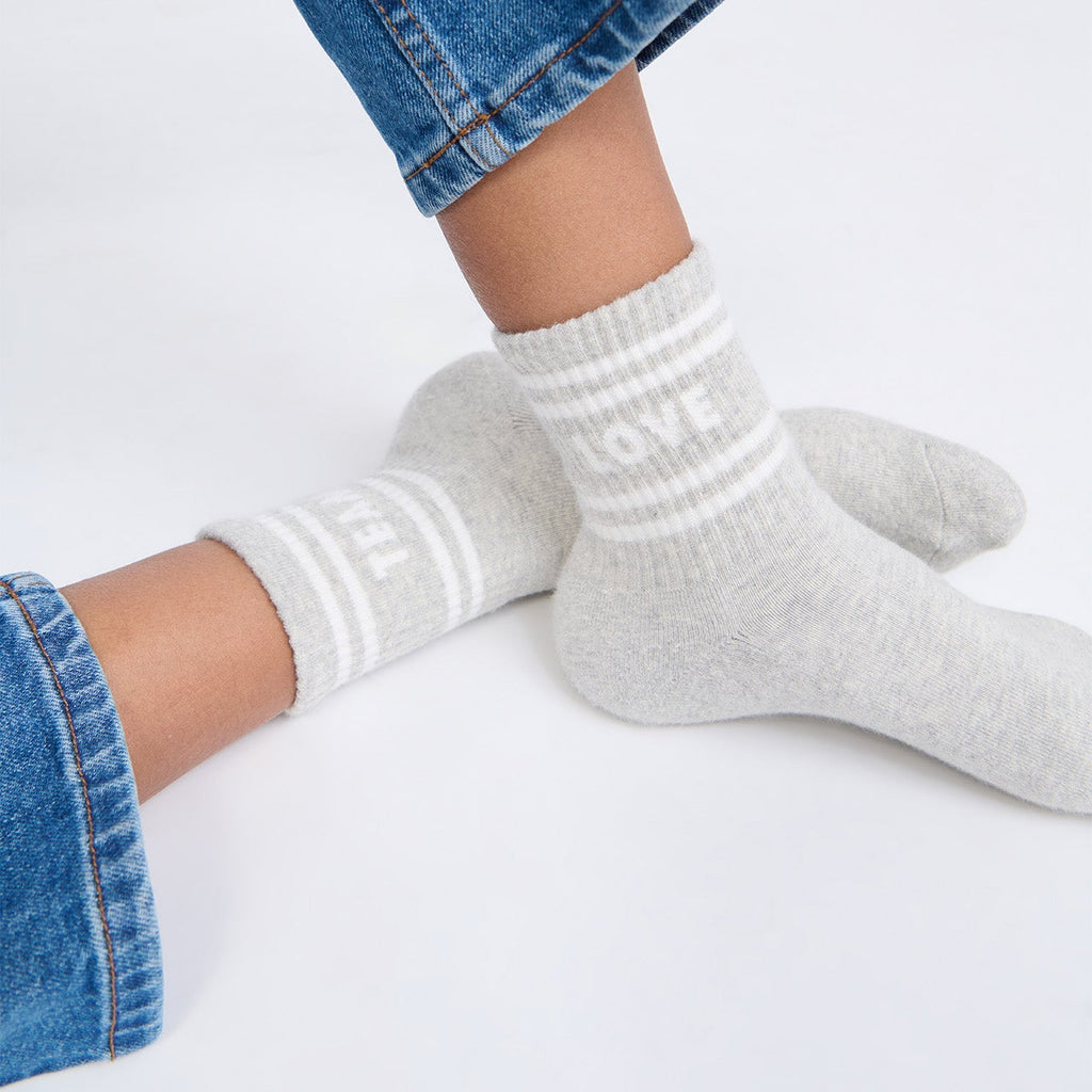 Chaussette Love team  - Gris chiné - Femme
