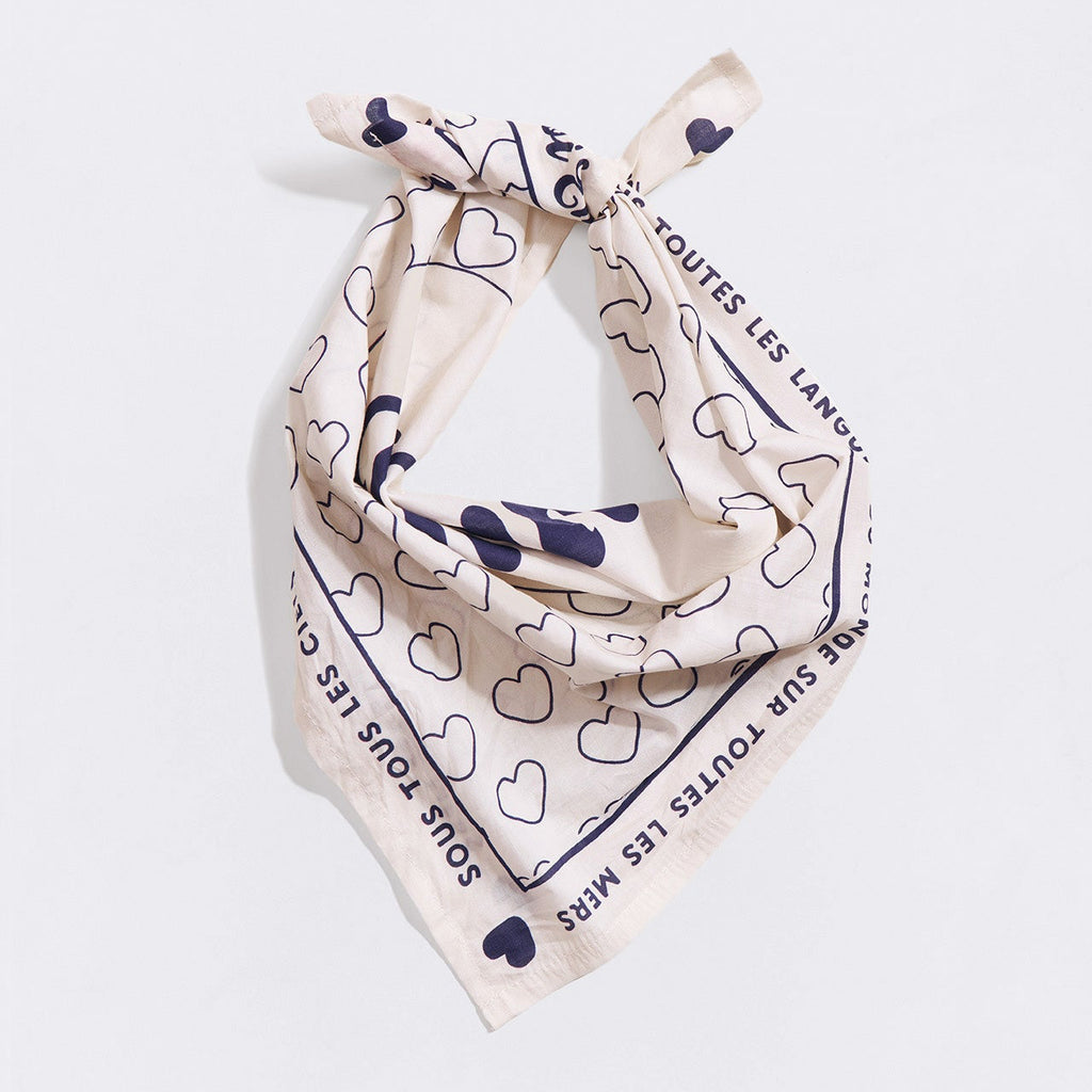 Bandana "Je t'aime" - Ivoire