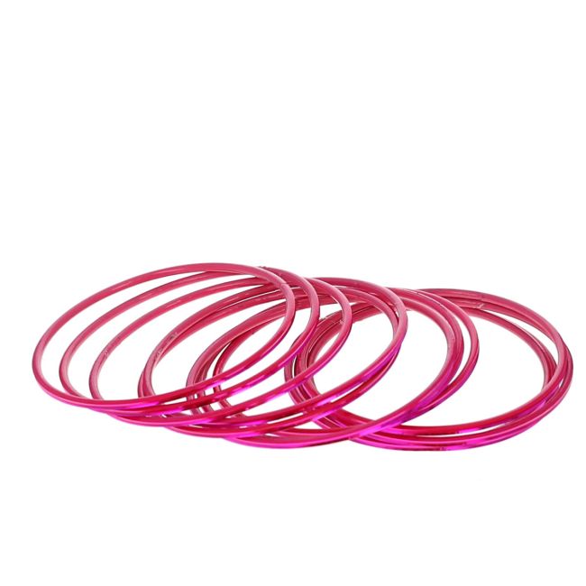 Lot de 12 bracelets en métal indien rose