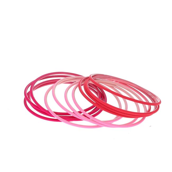 Lot de 12 bracelets en métal indien dégradés rose