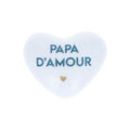 Cœur en céramique blanc et bleu "papa d'amour"