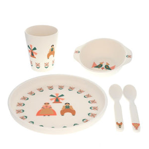 Set de vaisselle en mélamine fleuri - Folk d'été