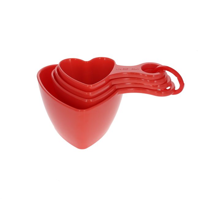 Lot de 4 cuillères doseuses coeurs en mélamine