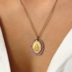 Collier Medaille Santa Maria - Lilas
