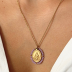 Collier Medaille Santa Maria - Lilas