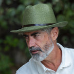 Chapeau Papier et Lien Cuir - Army