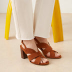 Sandale n°55 - Suede Cognac