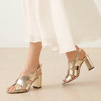 Sandale n°55 - Or Blanc