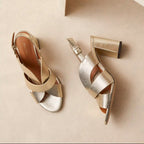 Sandale n°55 - Or Blanc