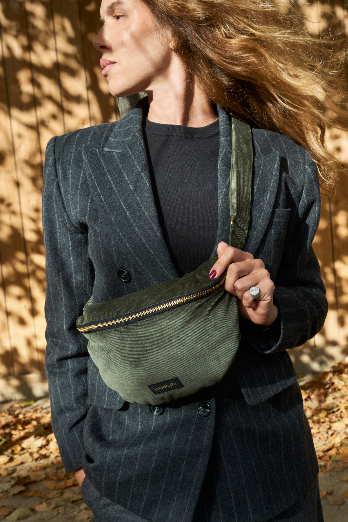 Custine - Military Green Corduroy - Banane en Velours côtelé