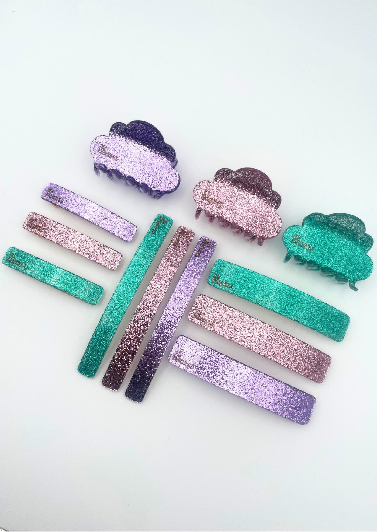 Barrette PPAILLETTES ROSE - clic-clac 6 cm