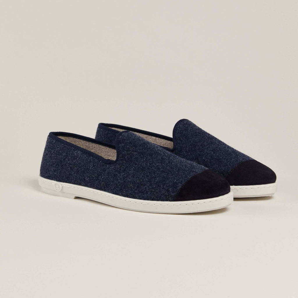 Chausson en laine, bleu marine - Homme