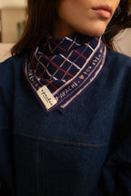 Petit Foulard Apaches Manika - Cahier - Indigo