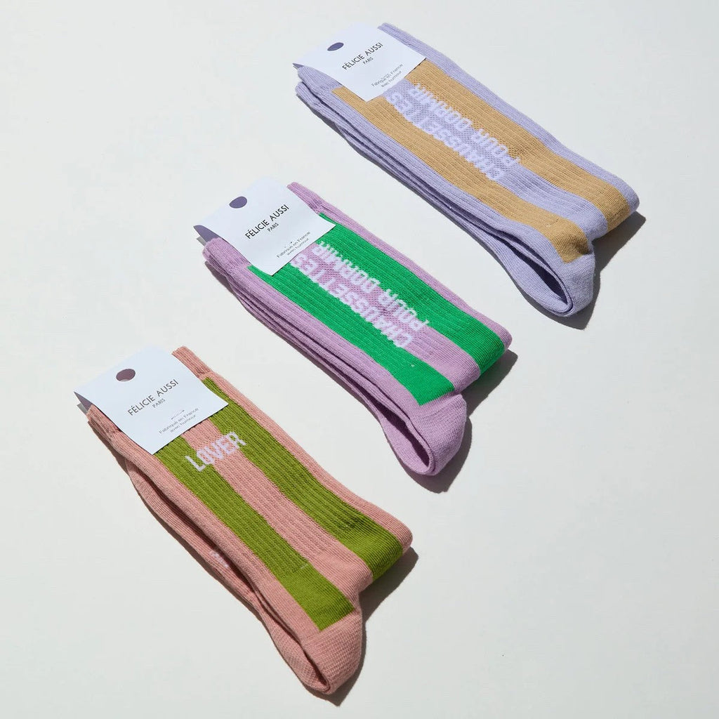 LOVER - Chaussettes Marine rose