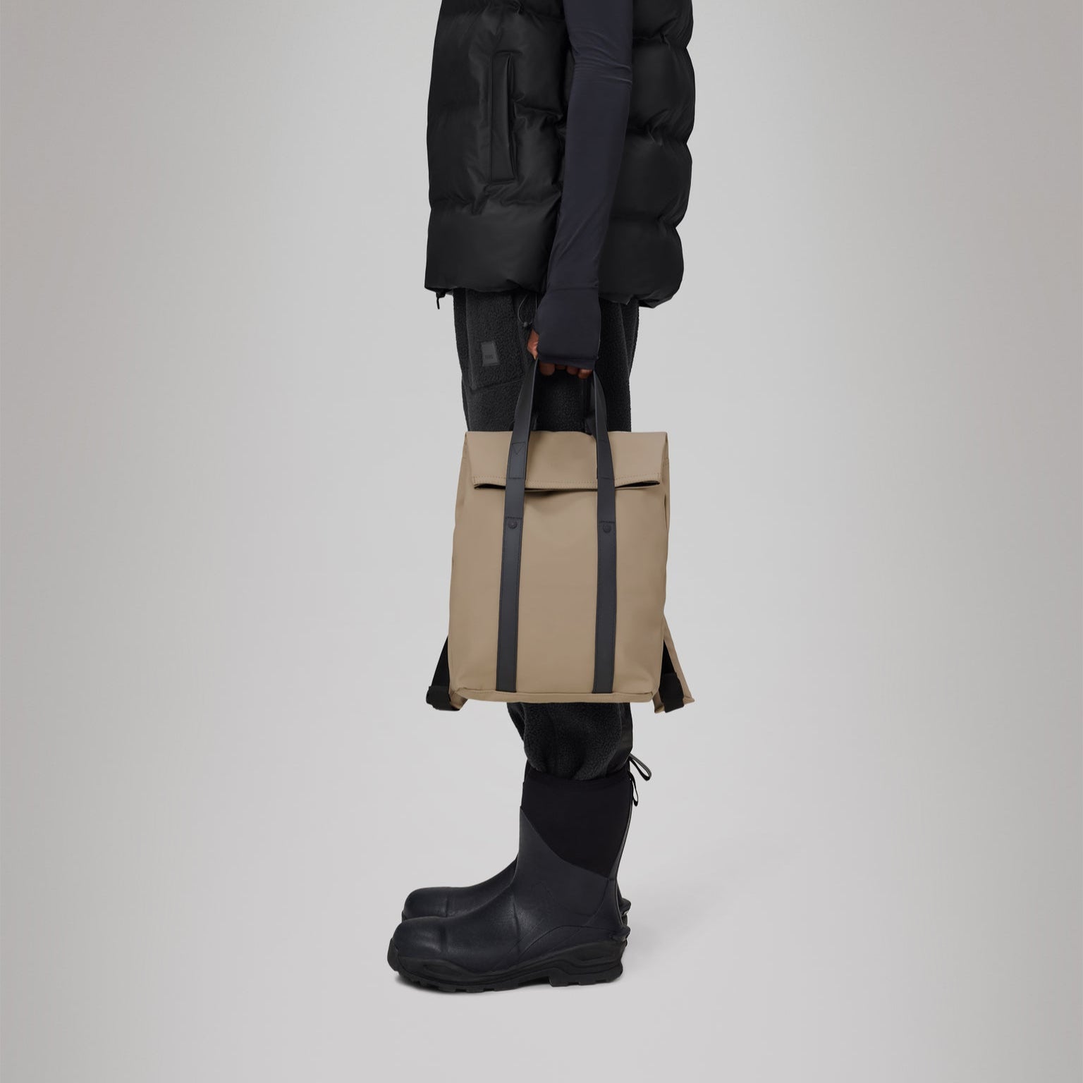 2 Way Tote backpack Mini W3 - Beige