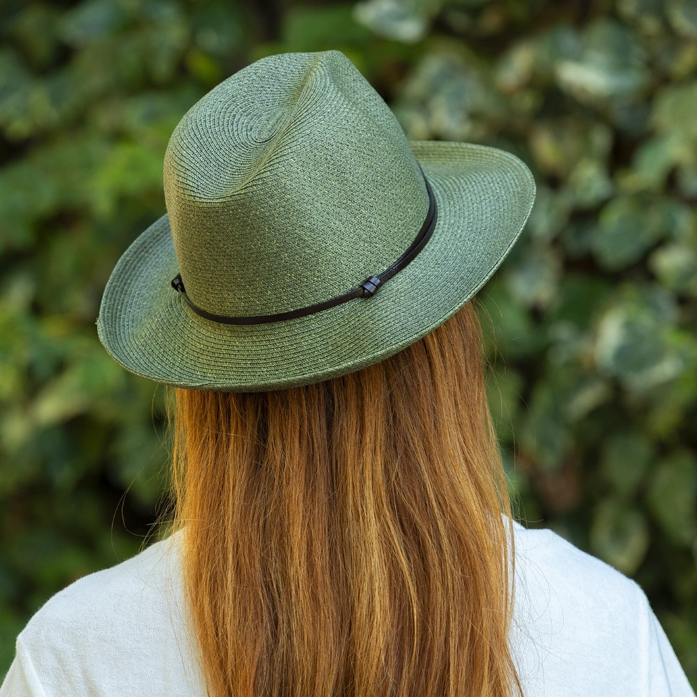 Chapeau Papier et Lien Cuir - Army