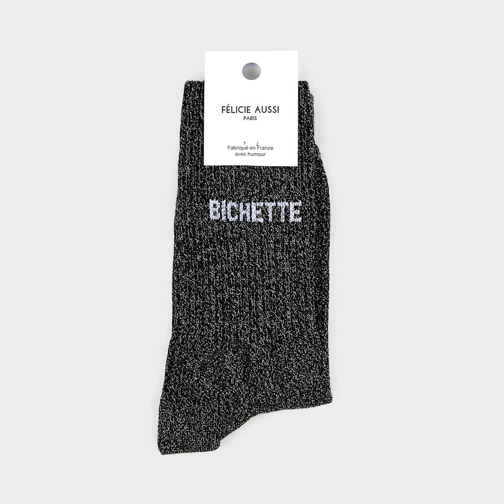 Bichette - Chaussettes pailletés Noir