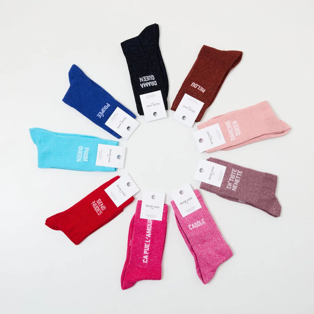 Dancing Queen - Chaussettes paillettes Rose